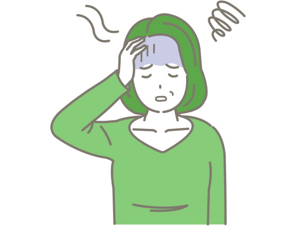 めまいを感じる女性のイラスト